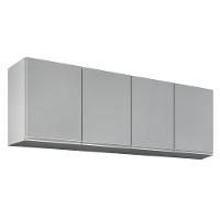 Armário De Cozinha Aéreo 160cm 4 Portas Nevada Cinza Claro - Lumil - 1
