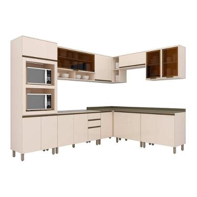 Cozinha 12 Peças (4 Armários + 1 Paneleiro + 4 Balcões +3 Complementos) C5p93 Off White