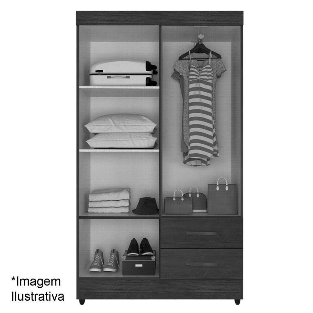 Kit Guarda-roupa Solteiro 4 Portas Com Cômoda Sapateira Lisa Nature/off White - 7