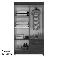 Kit Guarda-roupa Solteiro 4 Portas Com Cômoda Sapateira Lisa Nature/off White - 7