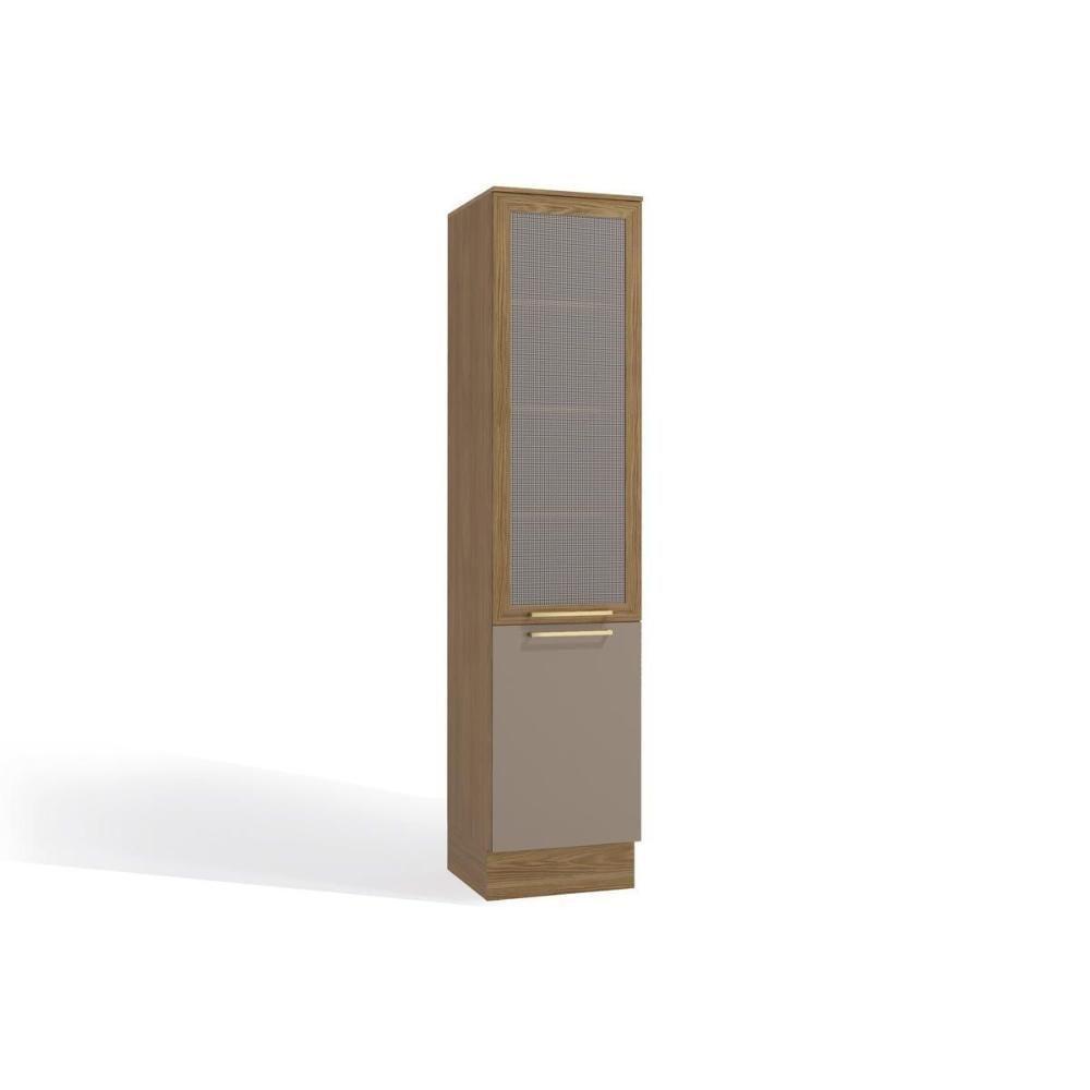 Paneleiro de Cozinha Modulado Botanic M626 c/ 2 Portas c/ 1 Tela Nogueira/Fendi - Kappesberg - 1