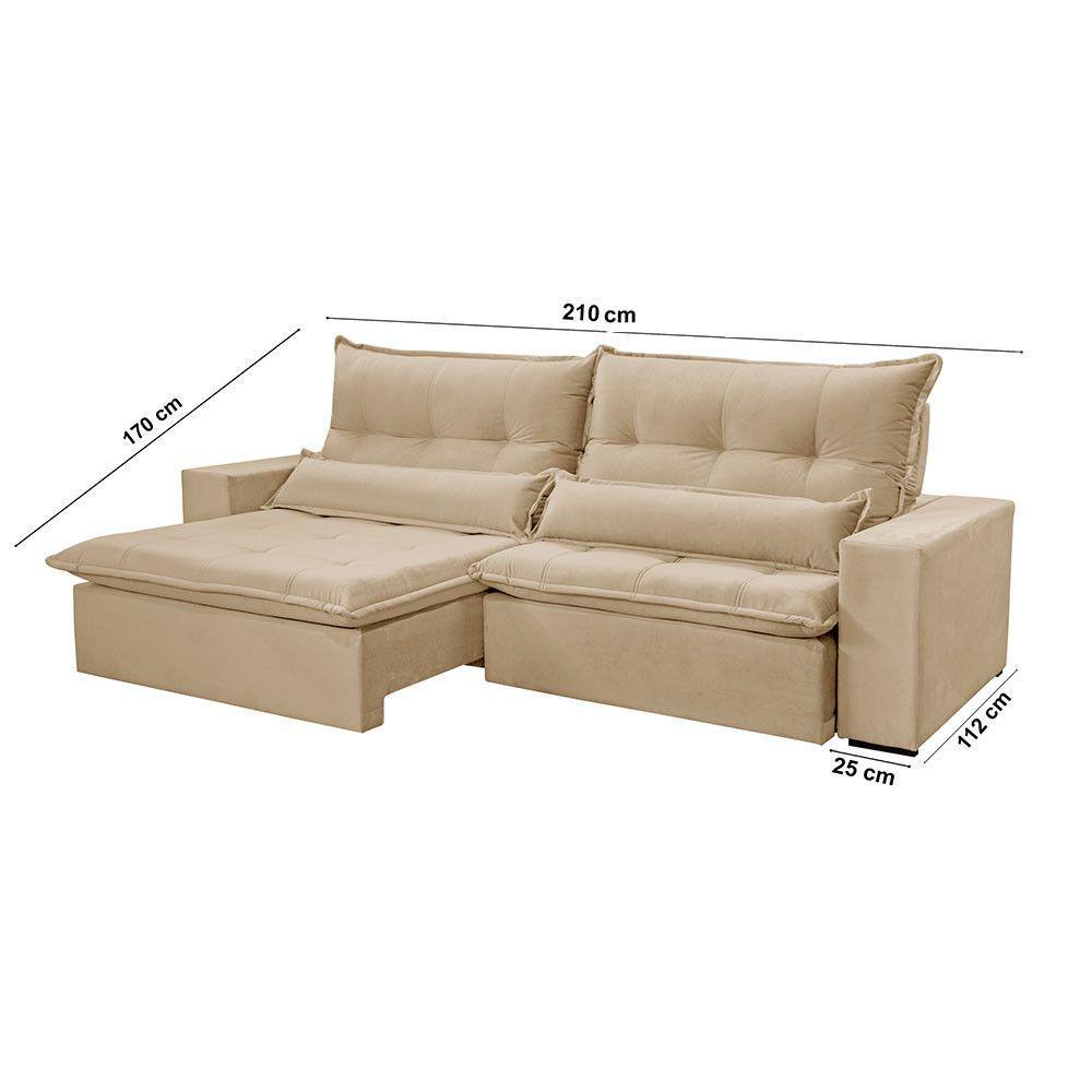Sofá Grecia Linho 02 Módulos De 80cm B25cm Meu Sofá Online A226 Linho Bege - 9