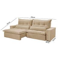 Sofá Grecia Linho 02 Módulos De 80cm B25cm Meu Sofá Online A226 Linho Bege - 9