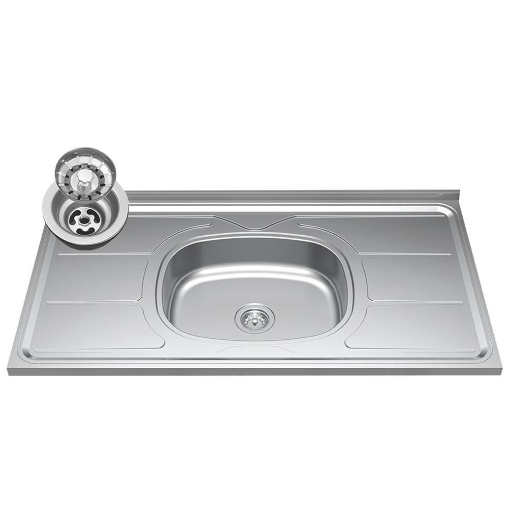 Armário Aéreo Indiana E Balcão Gabinete 100cm Com Pia Inox Luziania Branco-preto - Lumil - 8