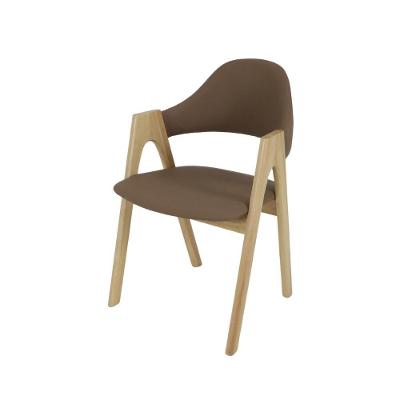 Cadeira De Jantar Estofada Conforto Courino Eleganza Madeira Valeria Marrom