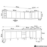 Armário De Cozinha Modulado De Canto 7 Peças Cp34 Balcão Sem Tampo Castanho/preto - Lumil