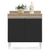 Armário De Cozinha Modulado De Canto 7 Peças Cp34 Balcão Sem Tampo Castanho/preto - Lumil - 9