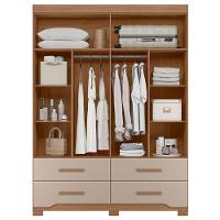 Guarda Roupa Solteiro Miami 4 Portas Carvalho Fendi Com Espelho - Moval - 3