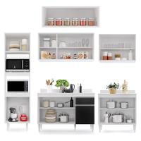 Cozinha Modulada 6 Módulos Composição 8 Branco-preto - Lumil Móveis - 6