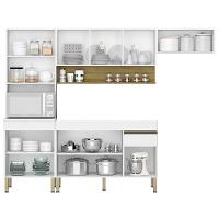 Armário De Cozinha 4 Peças Balcão Sem Tampo 120cm Lina04 K02 Supremo-freijó - Mpozenato - 3