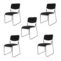 Kit 5 Cadeiras Pretas Dakkar Para Cozinha Mesa De Jantar Recepção - 1