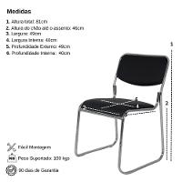 Kit 5 Cadeiras Pretas Dakkar Para Cozinha Mesa De Jantar Recepção - 7