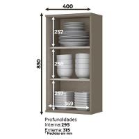 Armário Aéreo 1 Porta 40x83cm Connect Duna-cristal - Móveis Henn Duna-cristal - 3