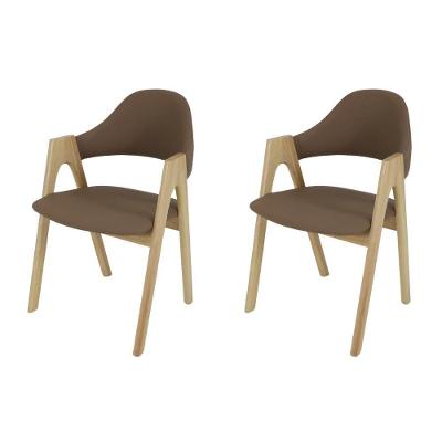 Kit Conjunto 2 Cadeiras De Jantar Cozinha Restaurante Moderna Valeri Eleganza Marrom