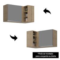 Armário Aéreo De Canto Reto Com Nicho Adega Austin Castanho-cinza - Lumil - 2