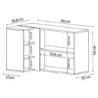 Armário Aéreo De Canto Reto Com Nicho Adega Austin Castanho-cinza - Lumil - 6