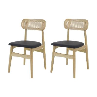 Kit 2 Cadeiras Para Mesa Sala De Jantar Rainer Madeira Pretas Preto