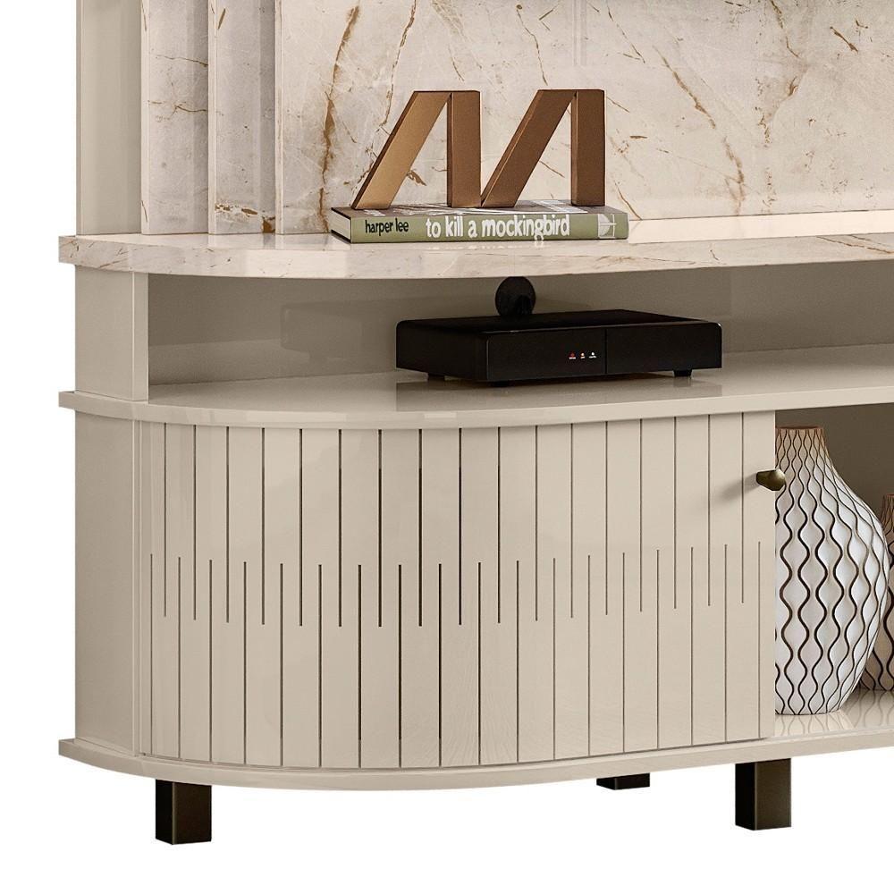 Estante Painel De Tv 65 Pol 183cm Ramona M01 Calacata-off White - Mpozenato - 6