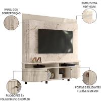 Estante Painel De Tv 65 Pol 183cm Ramona M01 Calacata-off White - Mpozenato - 3