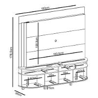 Estante Painel De Tv 65 Pol 183cm Ramona M01 Calacata-off White - Mpozenato