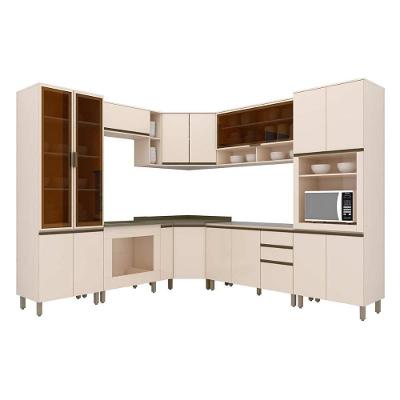 Cozinha 12 Peças (4 Armários + 2 Paneleiros + 4 Balcões + 2 Complementos) C5p78 Off White