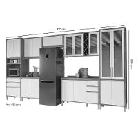 Kit Cozinha Modulada 7 Peças Tempranillo 3 Aéreos + 2 Balcões + 1 Paneleiro + 1 Torre Quente C7p84 Amendoa Off White Ronipa - 3