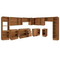 Cozinha Completa 14 Peças Ciela 1 5 Aéreos 4 Balcões 2 Paneleiros 3 Complementos C14p80 Canela