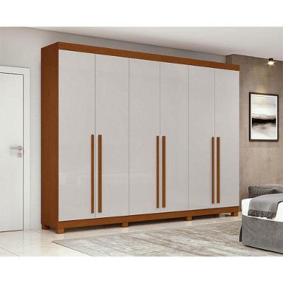 Guarda Roupa Casal Ambiente Bertha 6 Portas Frassino Off White Com Pés - Lopas