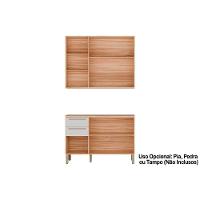 Kit Cozinha Modulada 2 Peças Nápoli Prime 1 Aéreo + 1 Balcão C2p99 Amendoa Grafite Ronipa - 3