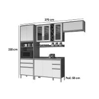 Cozinha Completa 5 Peças Tempranillo 2 Aéreos 1 Balcão 1 Torre Quente 1 Complemento C5p75 Amendoa Off White Ronipa - 3