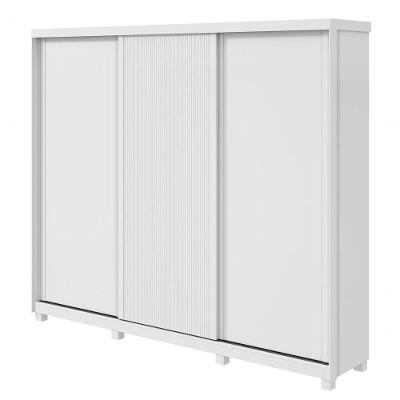 Guarda-roupas Ollie 276cm 3 Portas 6 Gavetas 6 Prateleiras Sem Espelho Com Pés 2gav3 - Lopas Branco