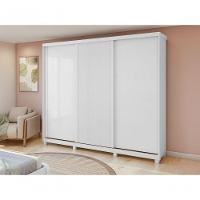 Guarda-roupas Ollie 276cm 3 Portas 6 Gavetas 6 Prateleiras Sem Espelho Com Pés 2gav3 - Lopas Branco