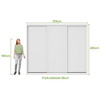 Guarda-roupas Ollie 276cm 3 Portas 6 Gavetas 6 Prateleiras Sem Espelho Com Pés 2gav3 - Lopas Branco - 6