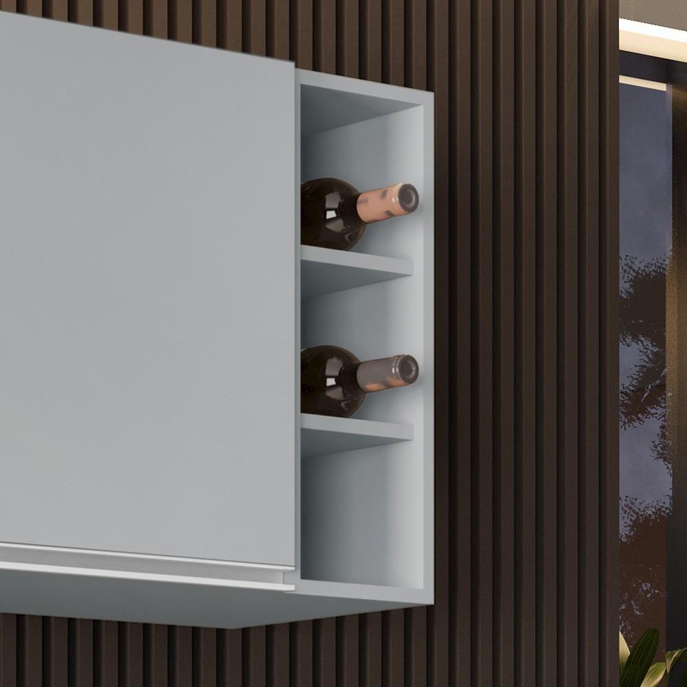 Nicho Aéreo Adega Vertical 20cm Riad Cinza Claro - Lumil - 2