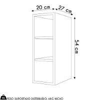 Nicho Aéreo Adega Vertical 20cm Riad Cinza Claro - Lumil - 4