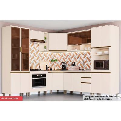 Cozinha Modulada Connect 12 Peças 4aéreos+4balcões+2paneleiro+ 2 Complementos C5p78 Off White2 Aéreos + 1 Balcão + 1 Complemento