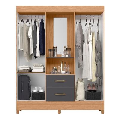 Guarda Roupa Capelinha Mobi 4 Portas Freijó-titanium - Móveis Albatroz Freijó-titanium