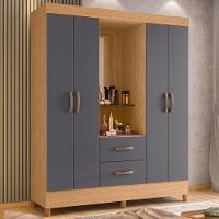 Guarda Roupa Capelinha Mobi 4 Portas Freijó-titanium - Móveis Albatroz Freijó-titanium - 2