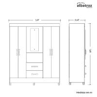 Guarda Roupa Capelinha Mobi 4 Portas Freijó-titanium - Móveis Albatroz Freijó-titanium - 4