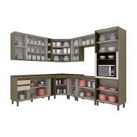 Cozinha Modulada Connect 15 Peças 5aéreos+5balcões+ 1 Paneleiro +4complementos C6p13 Duna Cristal2 Aéreos + 1 Balcão + 1 Complemento - 2