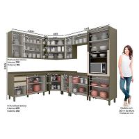 Cozinha Modulada Connect 15 Peças 5aéreos+5balcões+ 1 Paneleiro +4complementos C6p13 Duna Cristal2 Aéreos + 1 Balcão + 1 Complemento - 9