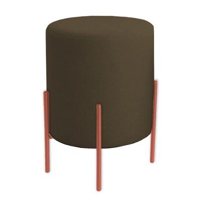 Puff Orgânico Veludo Thor Com Pés De Ferro Rosê - 7 Decor Marrom