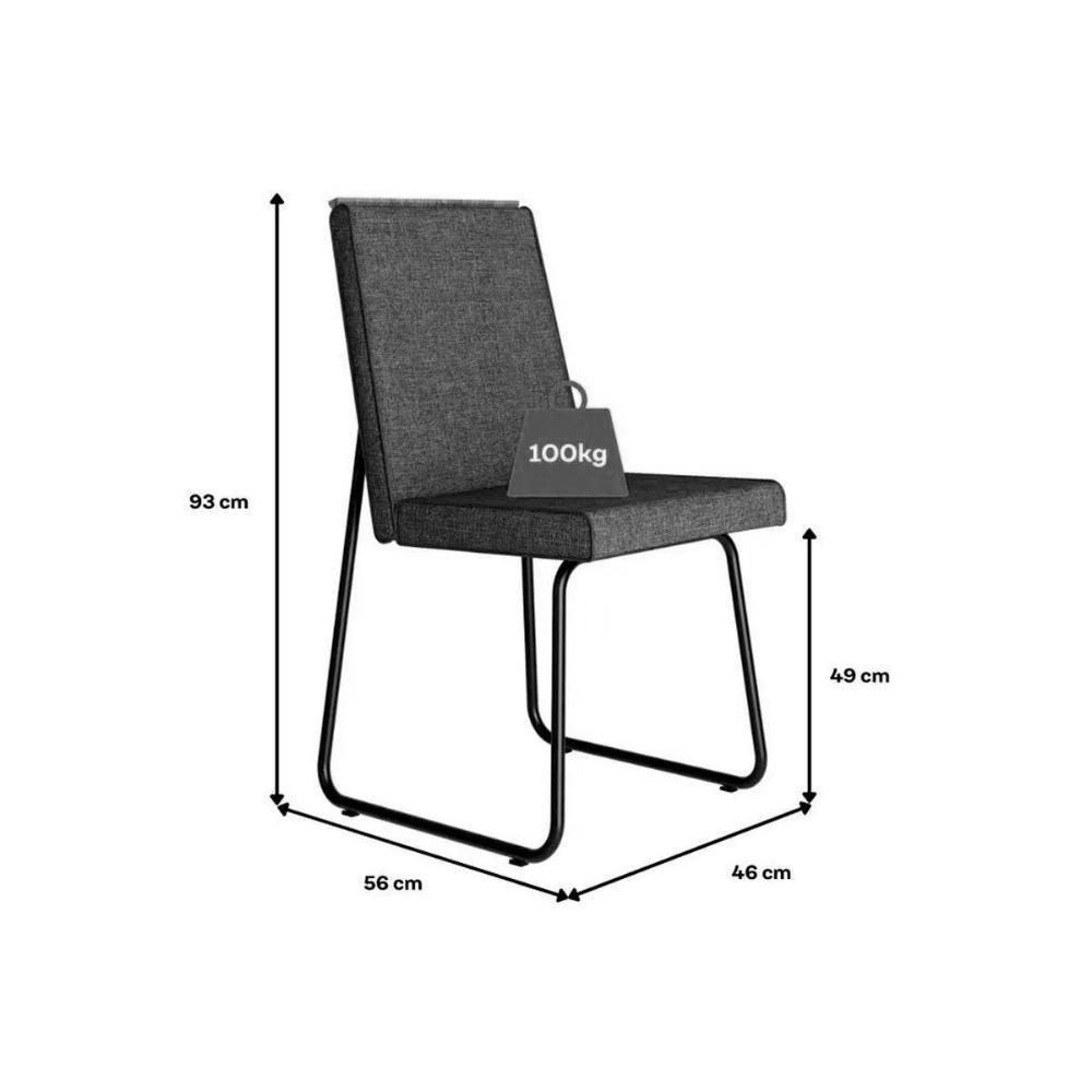 Kit 6 Cadeiras De Cozinha Lira 1752 6 Uni Preto Grafite Preto - 7