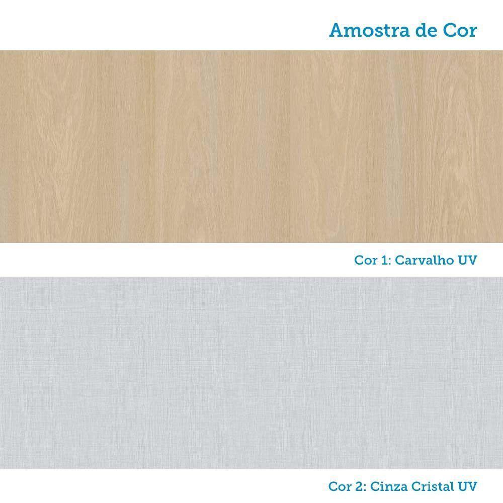 Balcão Cozinha Pia 120cm 3 Pt E 2 Gav S/ Tampo Aura Luciane Carvalho/cinza Cristal - 9