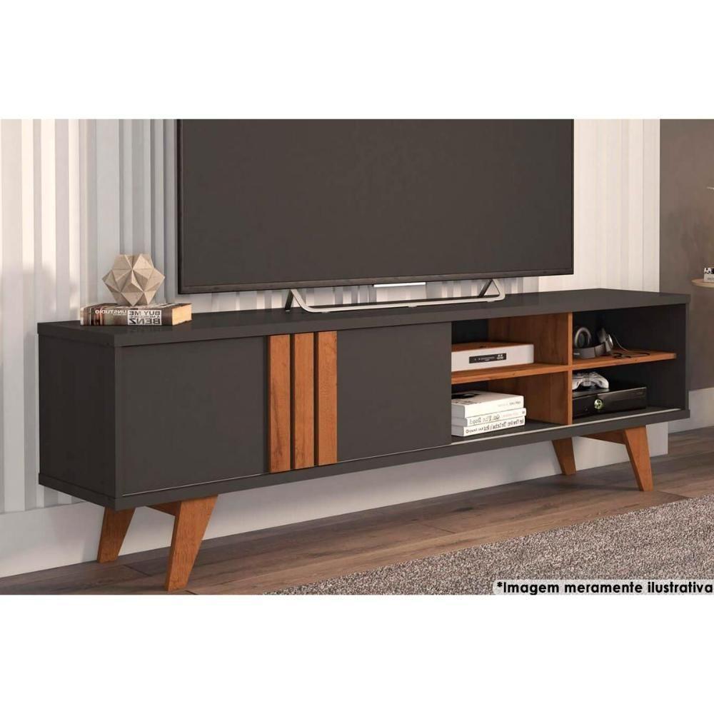 Rack Bancada Para Tv Até 60 Pol Paraty Com 1 Porta E 4 Nichos 180cm Cinamomo-off White - Permóbili - 7