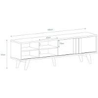 Rack Bancada Para Tv Até 60 Pol Paraty Com 1 Porta E 4 Nichos 180cm Cinamomo-off White - Permóbili - 3