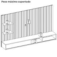 Painel Suspenso Tv 60 Pol 179 Cm Friz Freijó Off White Dj Moveis Freijo Off White - 3