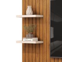 Painel Suspenso Tv 60 Pol 179 Cm Friz Freijó Off White Dj Moveis Freijo Off White