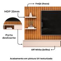 Painel Suspenso Tv 60 Pol 179 Cm Friz Freijó Off White Dj Moveis Freijo Off White - 5