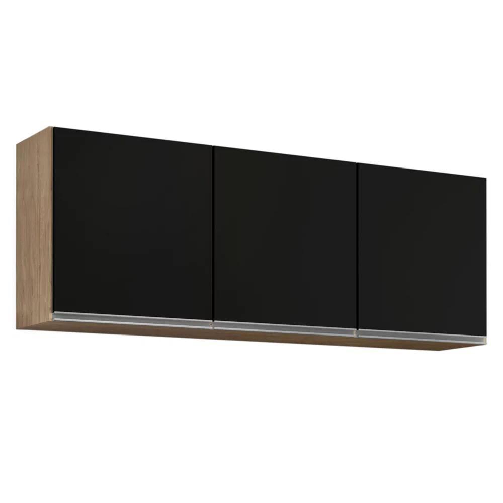 Armário De Cozinha Modulado De Canto 7 Peças Cp24 Com Pia Inox Castanho/preto - Lumil - 8